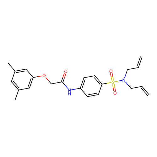 N-{4-[(diallylamino)sulfonyl]phenyl}-2-(3,5-dimethylphenoxy)acetamide structure