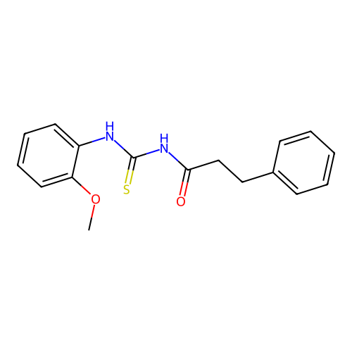 N-[(2-methoxyphenyl)carbamothioyl]-3-phenylpropanamide structure
