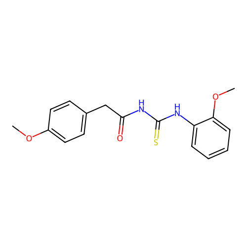 2-(4-methoxyphenyl)-N-[(2-methoxyphenyl)carbamothioyl]acetamide structure
