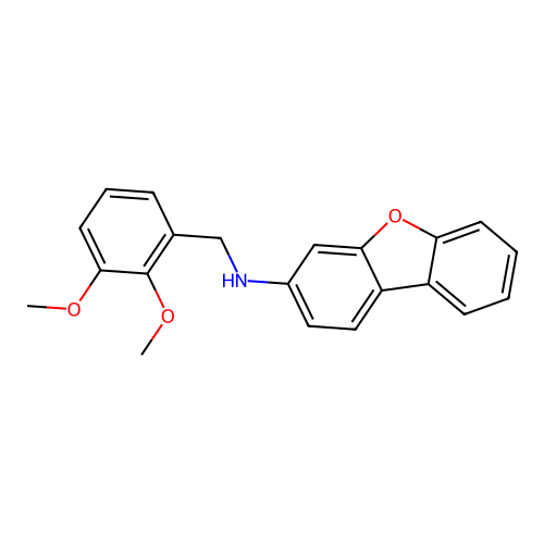 N-[(2,3-dimethoxyphenyl)methyl]dibenzofuran-3-amine structure