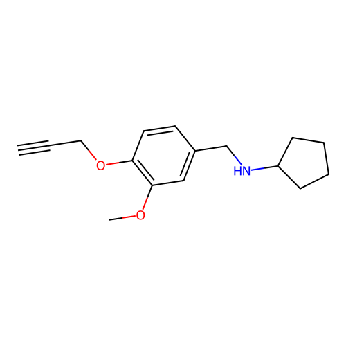 N-cyclopentyl-N-[3-methoxy-4-(2-propynyloxy)benzyl]amine structure