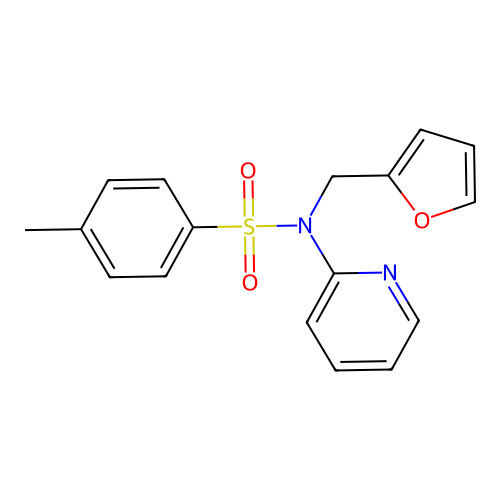 N-(2-furylmethyl)-4-methyl-N-(2-pyridinyl)benzenesulfonamide structure