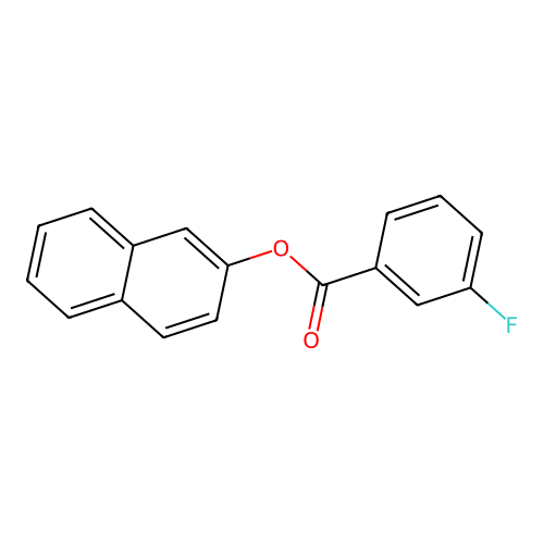 3-Fluorobenzoic acid, 2-naphthyl ester structure