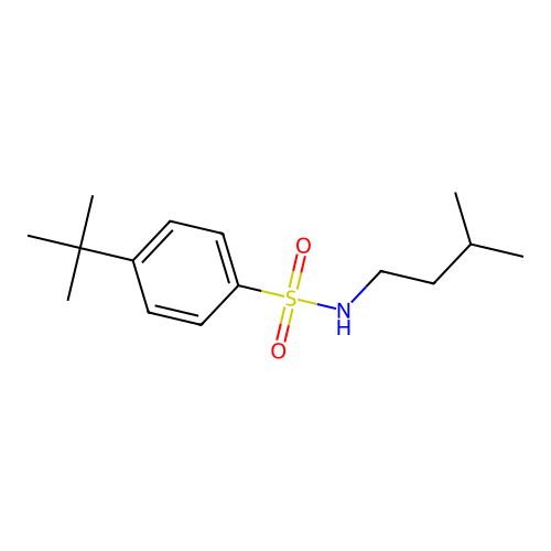 4-tert-butyl-N-(3-methylbutyl)benzenesulfonamide structure