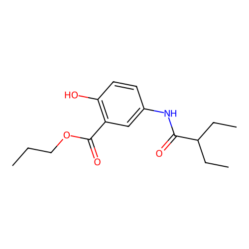 Propyl 5-(2-ethylbutanoylamino)-2-hydroxybenzoate structure