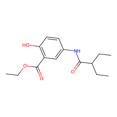 Ethyl 5-(2-ethylbutanoylamino)-2-hydroxybenzoate structure