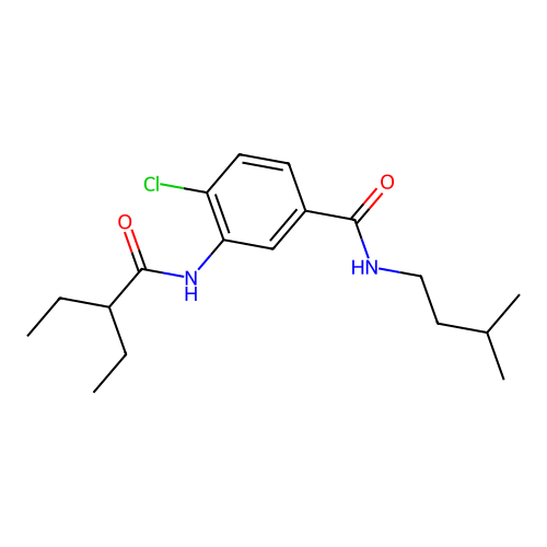 4-chloro-3-[(2-ethylbutanoyl)amino]-N-isopentylbenzamide structure