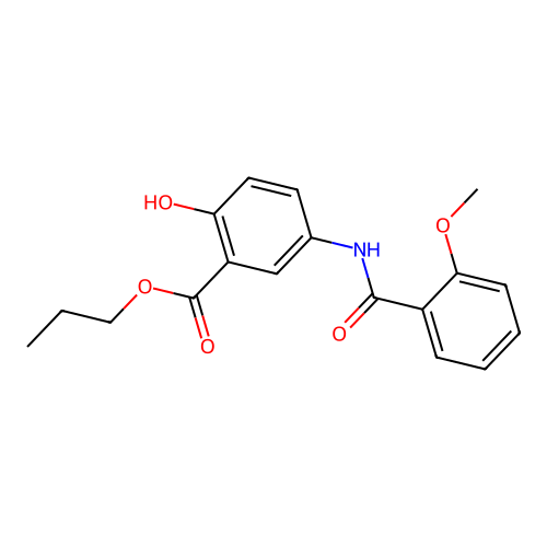 Propyl 2-hydroxy-5-[(2-methoxybenzoyl)amino]benzoate structure