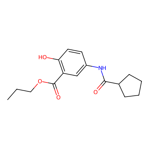 Propyl 5-[(cyclopentylcarbonyl)amino]-2-hydroxybenzoate structure