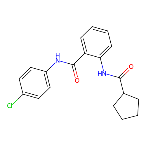 N-(4-chlorophenyl)-2-[(cyclopentylcarbonyl)amino]benzamide structure
