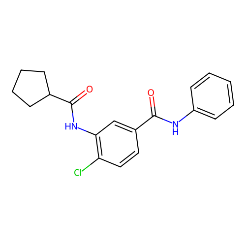4-chloro-3-[(cyclopentylcarbonyl)amino]-N-phenylbenzamide structure