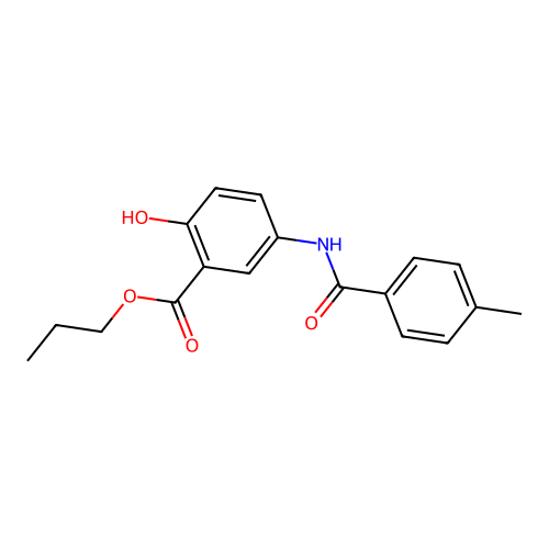 Propyl 2-hydroxy-5-[(4-methylbenzoyl)amino]benzoate structure