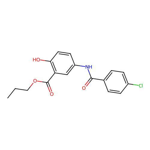 Propyl 5-[(4-chlorobenzoyl)amino]-2-hydroxybenzoate structure