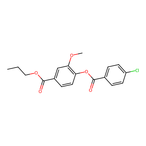 Propyl 4-(4-chlorobenzoyl)oxy-3-methoxybenzoate structure