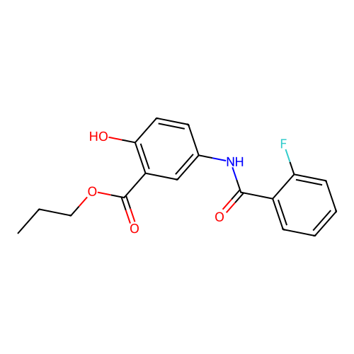 Propyl 5-[(2-fluorobenzoyl)amino]-2-hydroxybenzoate structure