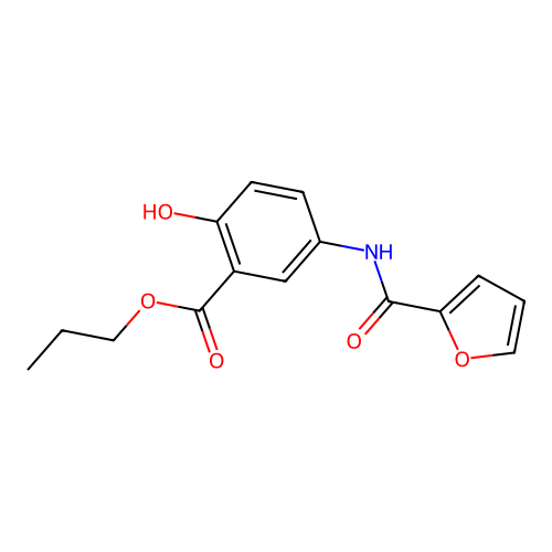 Propyl 5-(2-furoylamino)-2-hydroxybenzoate structure