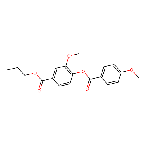 Propyl 3-methoxy-4-(4-methoxybenzoyl)oxybenzoate structure