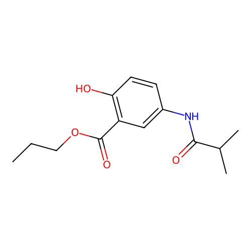 Propyl 2-hydroxy-5-(isobutyrylamino)benzoate structure