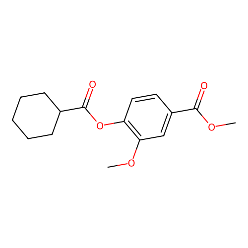 Methyl 4-[(cyclohexylcarbonyl)oxy]-3-methoxybenzoate structure