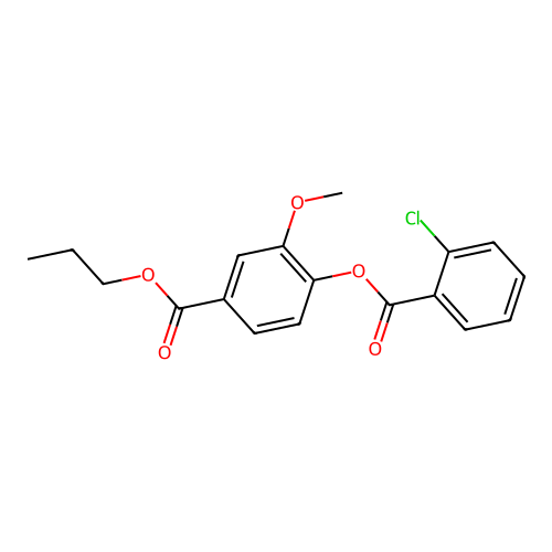 Propyl 4-(2-chlorobenzoyl)oxy-3-methoxybenzoate structure