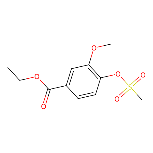 Ethyl 3-methoxy-4-methylsulfonyloxybenzoate structure
