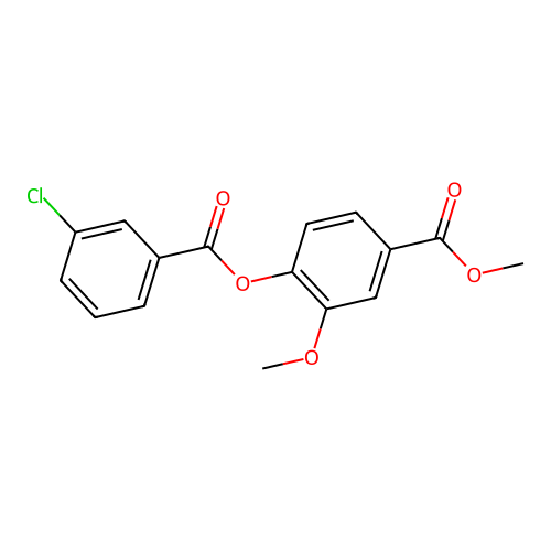 Methyl 4-(3-chlorobenzoyl)oxy-3-methoxybenzoate structure