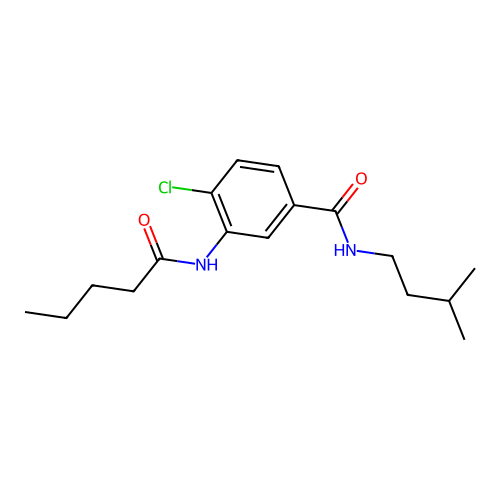 4-chloro-N-isopentyl-3-(pentanoylamino)benzamide structure