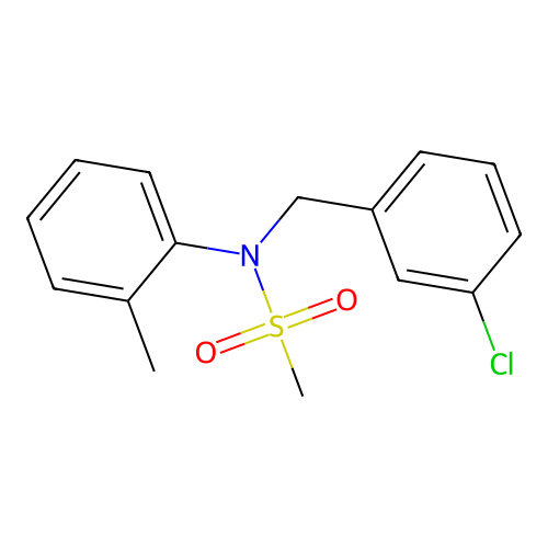 N-(3-chlorobenzyl)-N-(2-methylphenyl)methanesulfonamide structure