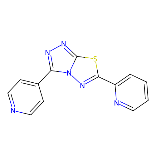 6-(Pyridin-2-yl)-3-(pyridin-4-yl)[1,2,4]triazolo[3,4-b][1,3,4]thiadiazole structure