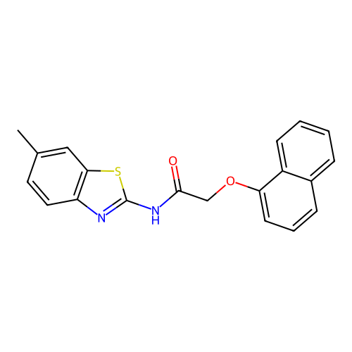 N-(6-methyl-1,3-benzothiazol-2-yl)-2-(1-naphthyloxy)acetamide structure
