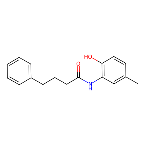 N-(2-hydroxy-5-methylphenyl)-4-phenylbutanamide structure