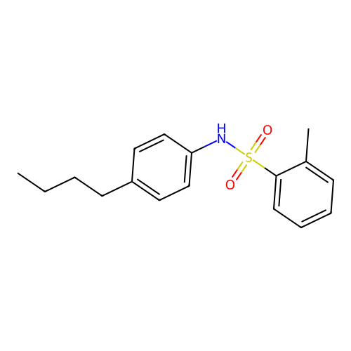 N-(4-butylphenyl)-2-methylbenzenesulfonamide structure