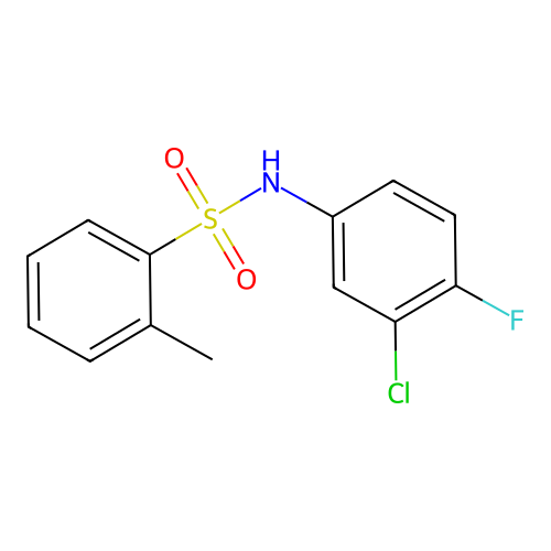 N-(3-chloro-4-fluorophenyl)-2-methylbenzenesulfonamide structure