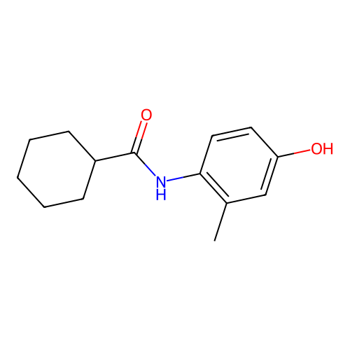 N-(4-hydroxy-2-methylphenyl)cyclohexanecarboxamide structure