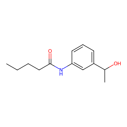 N-[3-(1-hydroxyethyl)phenyl]pentanamide structure
