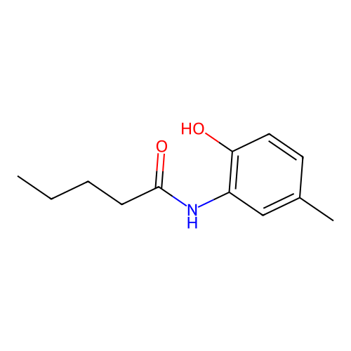 N-(2-hydroxy-5-methylphenyl)pentanamide structure