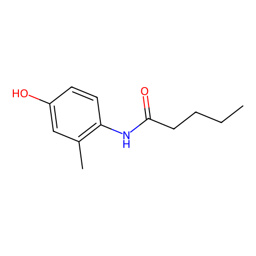 N-(4-hydroxy-2-methylphenyl)pentanamide structure