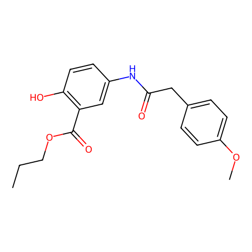 Propyl 2-hydroxy-5-{[(4-methoxyphenyl)acetyl]amino}benzoate structure