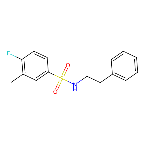 4-fluoro-3-methyl-N-(2-phenylethyl)benzenesulfonamide structure