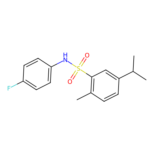 N-(4-fluorophenyl)-2-methyl-5-propan-2-ylbenzenesulfonamide structure