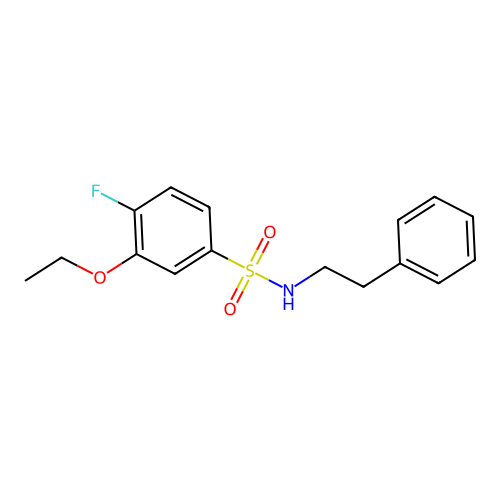 3-ethoxy-4-fluoro-N-(2-phenylethyl)benzenesulfonamide structure