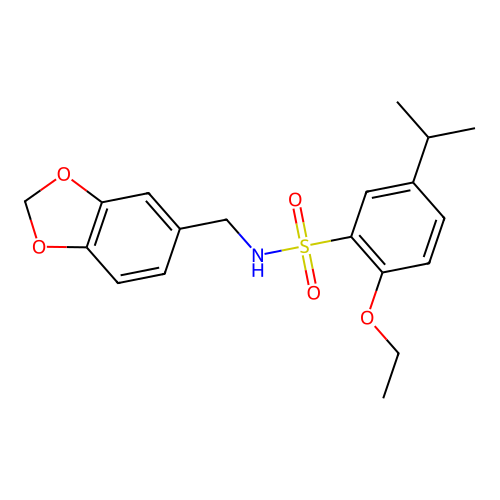 N-(1,3-benzodioxol-5-ylmethyl)-2-ethoxy-5-isopropylbenzenesulfonamide structure