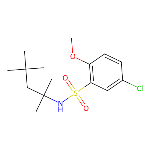 5-chloro-2-methoxy-N-(1,1,3,3-tetramethylbutyl)benzenesulfonamide structure