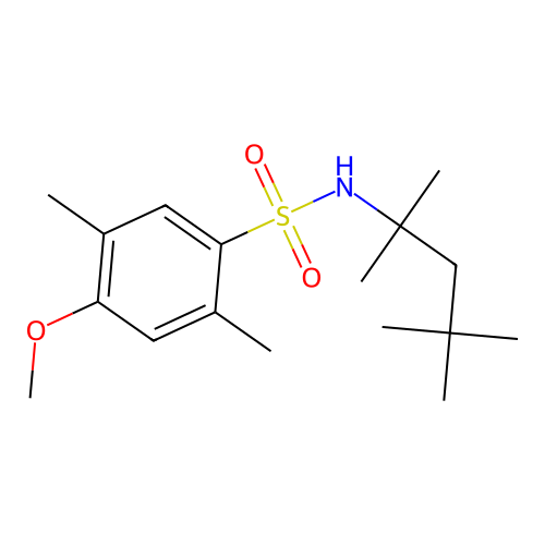 4-methoxy-2,5-dimethyl-N-(1,1,3,3-tetramethylbutyl)benzenesulfonamide structure