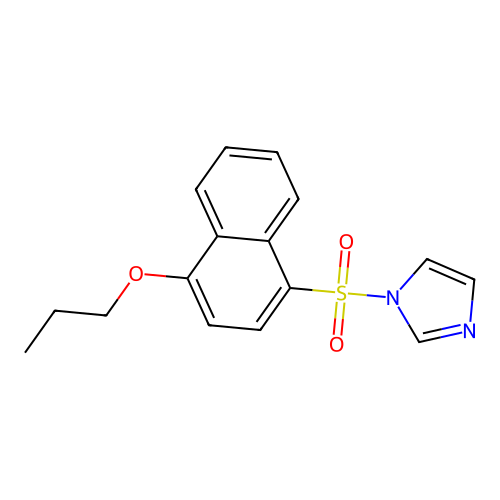 4-(1H-imidazol-1-ylsulfonyl)-1-naphthyl propyl ether structure