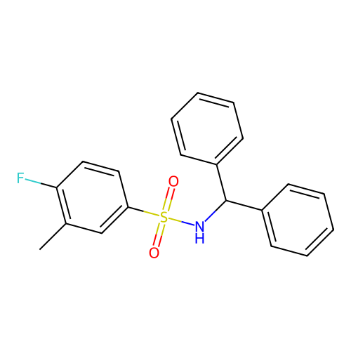 N-benzhydryl-4-fluoro-3-methylbenzenesulfonamide structure