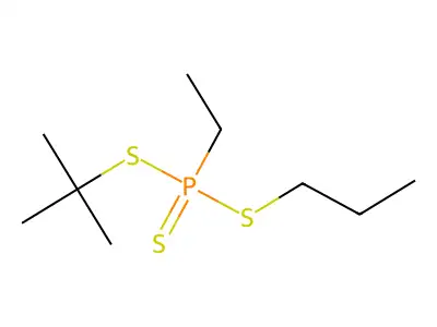 Phosphonotrithioic acid, ethyl-, 1,1-dimethylethyl ester structure
