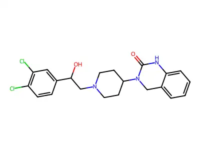 1-(2-(3,4-Dichlorophenyl)-2-hydroxyethyl)-4-(3,4-dihydro-2(1H)-quinazolinon-3-yl)piperidine structure