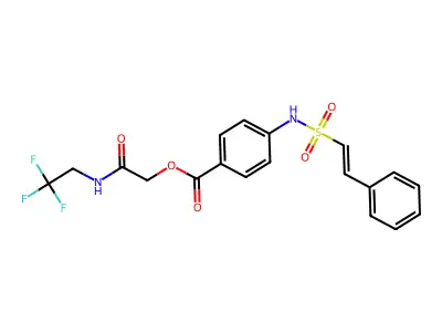[(2,2,2-Trifluoroethyl)carbamoyl]methyl 4-(2-phenylethenesulfonamido)benzoate structure