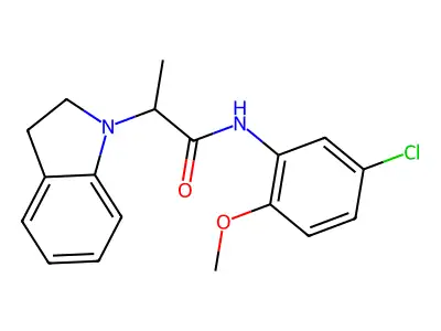 N-(5-chloro-2-methoxyphenyl)-2-(2,3-dihydroindol-1-yl)propanamide structure